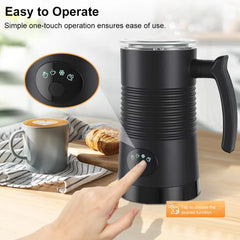 Electric Milk Frother Automatic Rotary Foamer for Coffee Cappuccino Latte 4 in 1 Hot and Cold Foam Maker Milk Frother Foamer