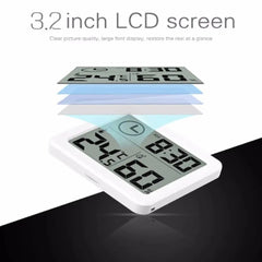 Thermohygrometer Ultra-thin Simple Smart Home Electronic Digital Thermometer Hygrometer LCD Digital Wall Clock