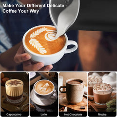 Electric Milk Frother Automatic Rotary Foamer for Coffee Cappuccino Latte 4 in 1 Hot and Cold Foam Maker Milk Frother Foamer