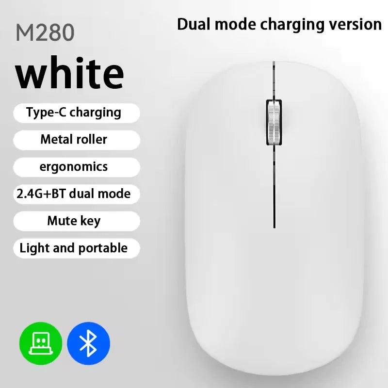 Silent Click Wireless Mouse Type-C Charging Portable Office Ergonomic Laptop Universal Lightweight Office Game No-Noise General