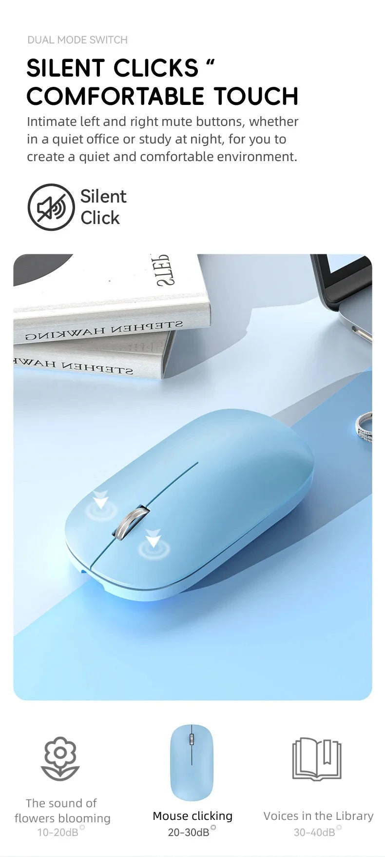 Silent Click Wireless Mouse Type-C Charging Portable Office Ergonomic Laptop Universal Lightweight Office Game No-Noise General