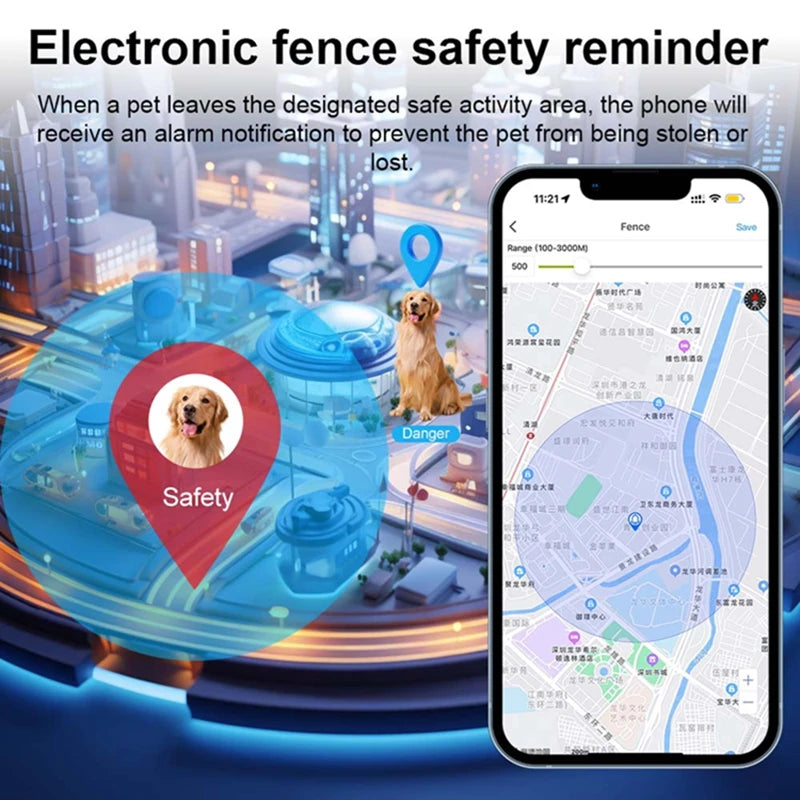 Mini Pet GPS Tracker Global 4G LTE Smart Anti Lost Device with SOS Alert and Geo Fence History Route for Cats Dogs iOS Android