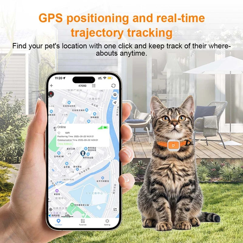 Mini Pet GPS Tracker Global 4G LTE Smart Anti Lost Device with SOS Alert and Geo Fence History Route for Cats Dogs iOS Android