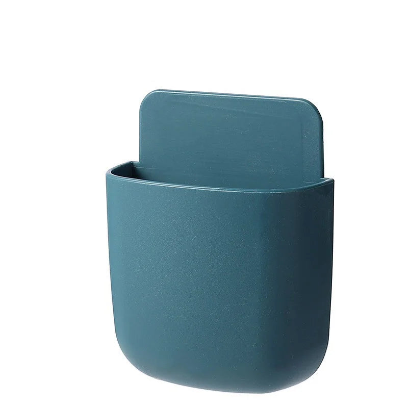 Wall Mounted Storage Box Mobile Phone Plug Holder Stand Rack Remote Control Storage Organizer Case For Air Conditioner TV
