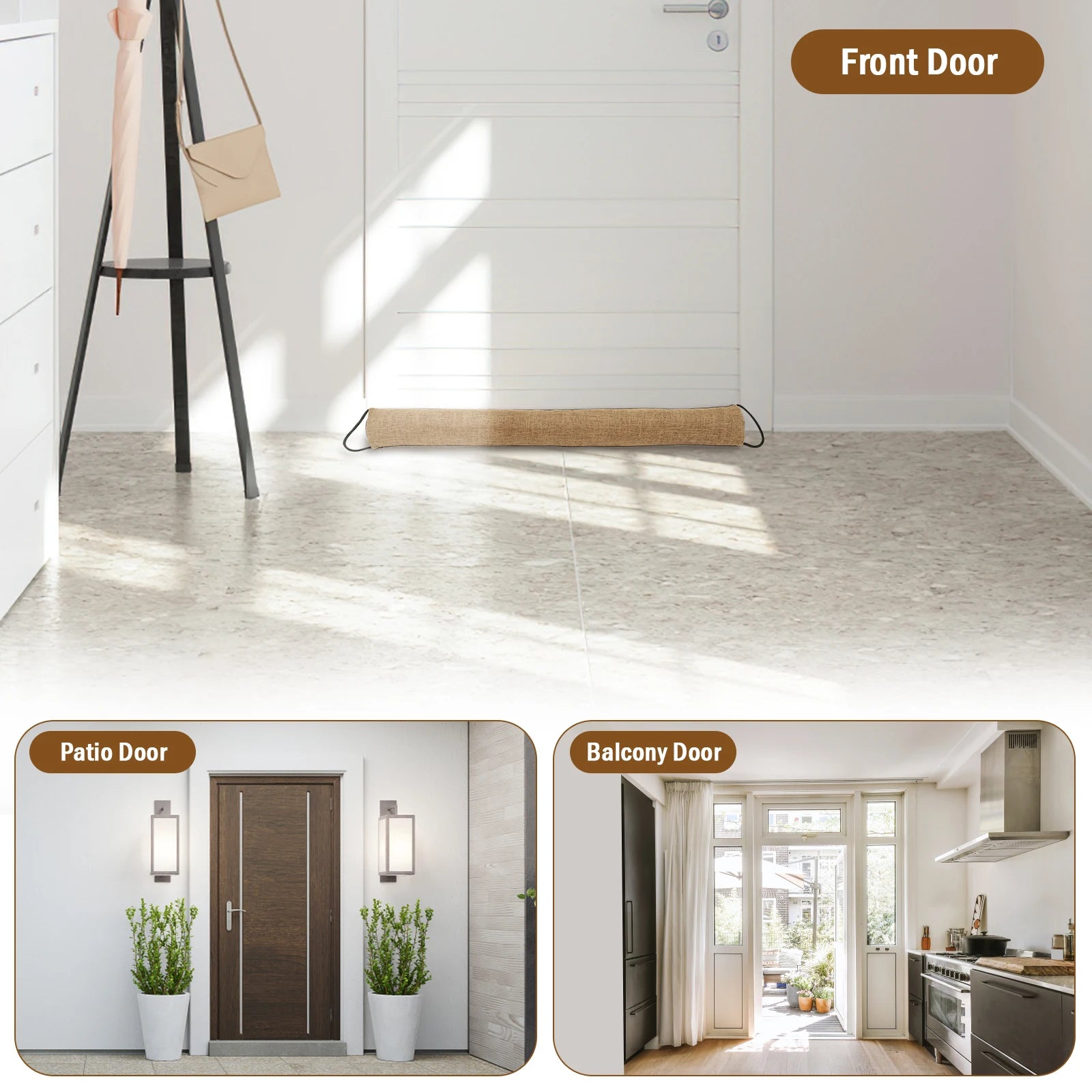 1/2Pcs Under Door Draft Stopper 92cm Heavy Triangular Duty Door Draft Blocker with Hanging Loops for Under Door Noise Blocker