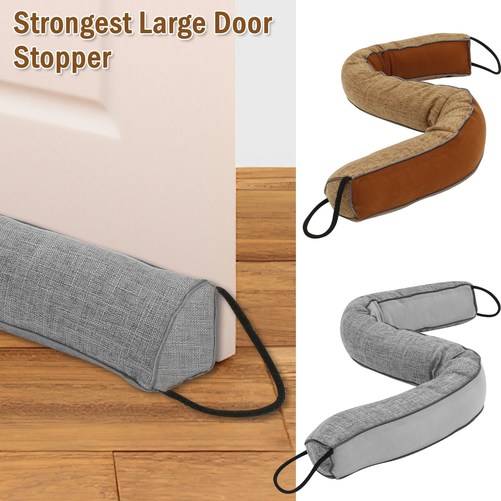 1/2Pcs Under Door Draft Stopper 92cm Heavy Triangular Duty Door Draft Blocker with Hanging Loops for Under Door Noise Blocker