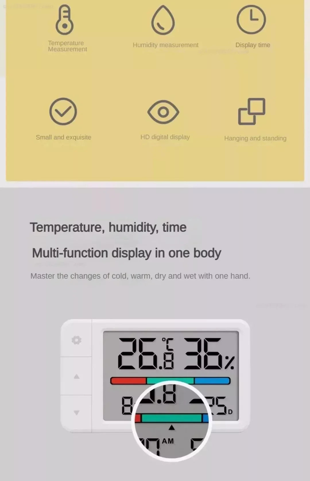 MiaoMiaoCe Intelligent Thermometer Hygrometer Meter Multi Function Clock Digital Display Weather Station Sensor for Home