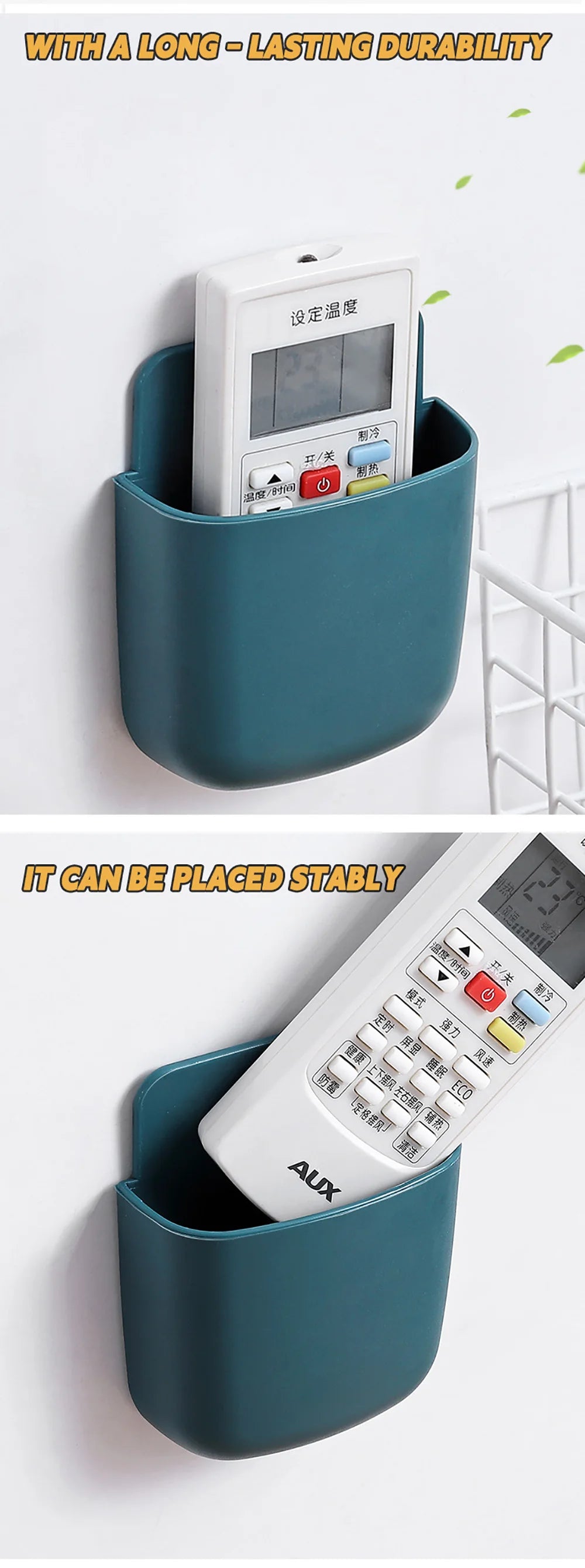 Wall Mounted Storage Box Mobile Phone Plug Holder Stand Rack Remote Control Storage Organizer Case For Air Conditioner TV