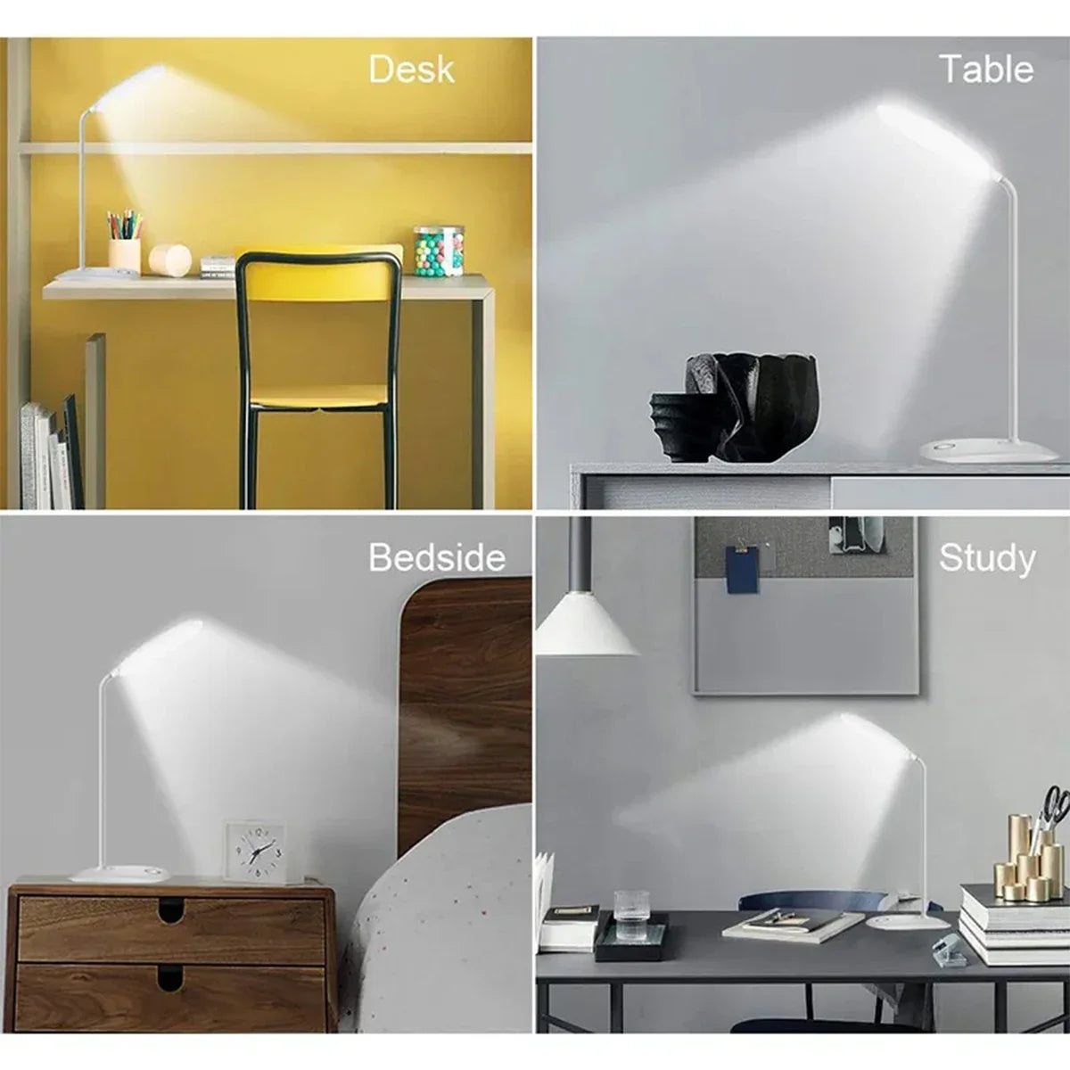 LED Reading Desk Lamp Portable Desk Lamp USB Charging Table Light Touch Dimming Learn Eye Protection Light Room Office Lighting