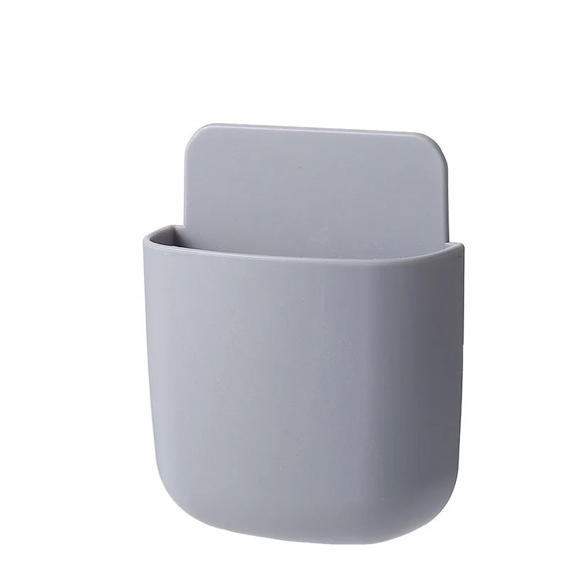 Wall Mounted Storage Box Mobile Phone Plug Holder Stand Rack Remote Control Storage Organizer Case For Air Conditioner TV