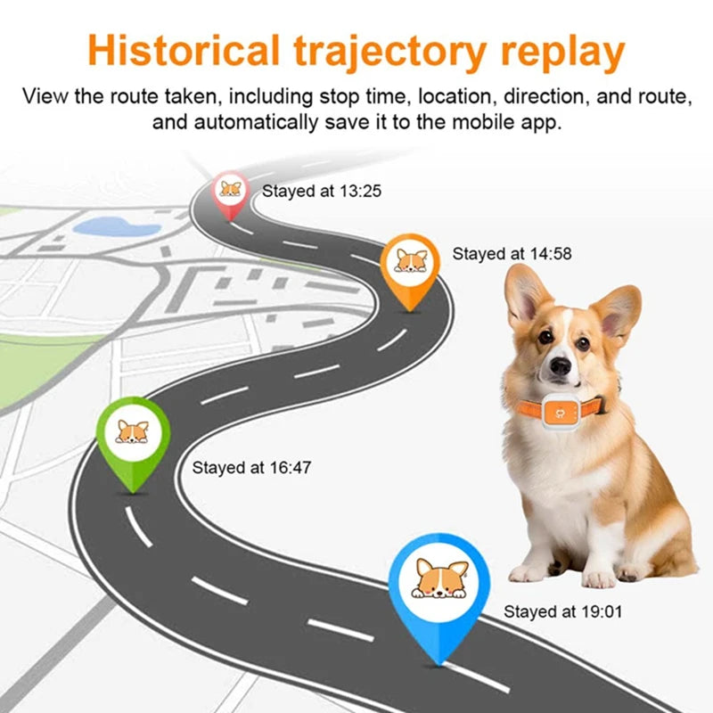 Mini Pet GPS Tracker Global 4G LTE Smart Anti Lost Device with SOS Alert and Geo Fence History Route for Cats Dogs iOS Android