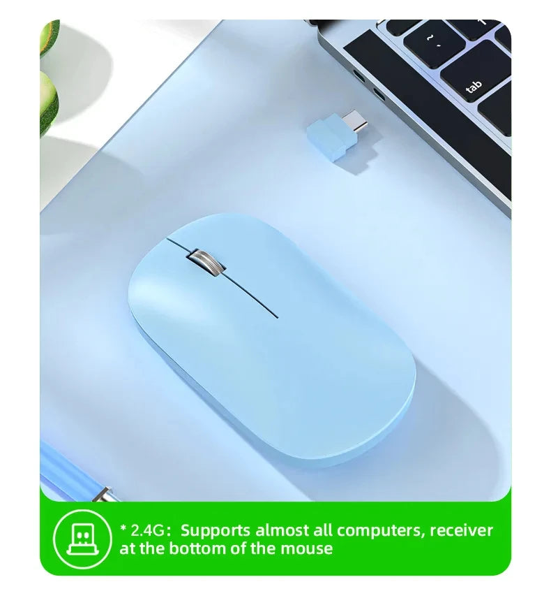 Silent Click Wireless Mouse Type-C Charging Portable Office Ergonomic Laptop Universal Lightweight Office Game No-Noise General