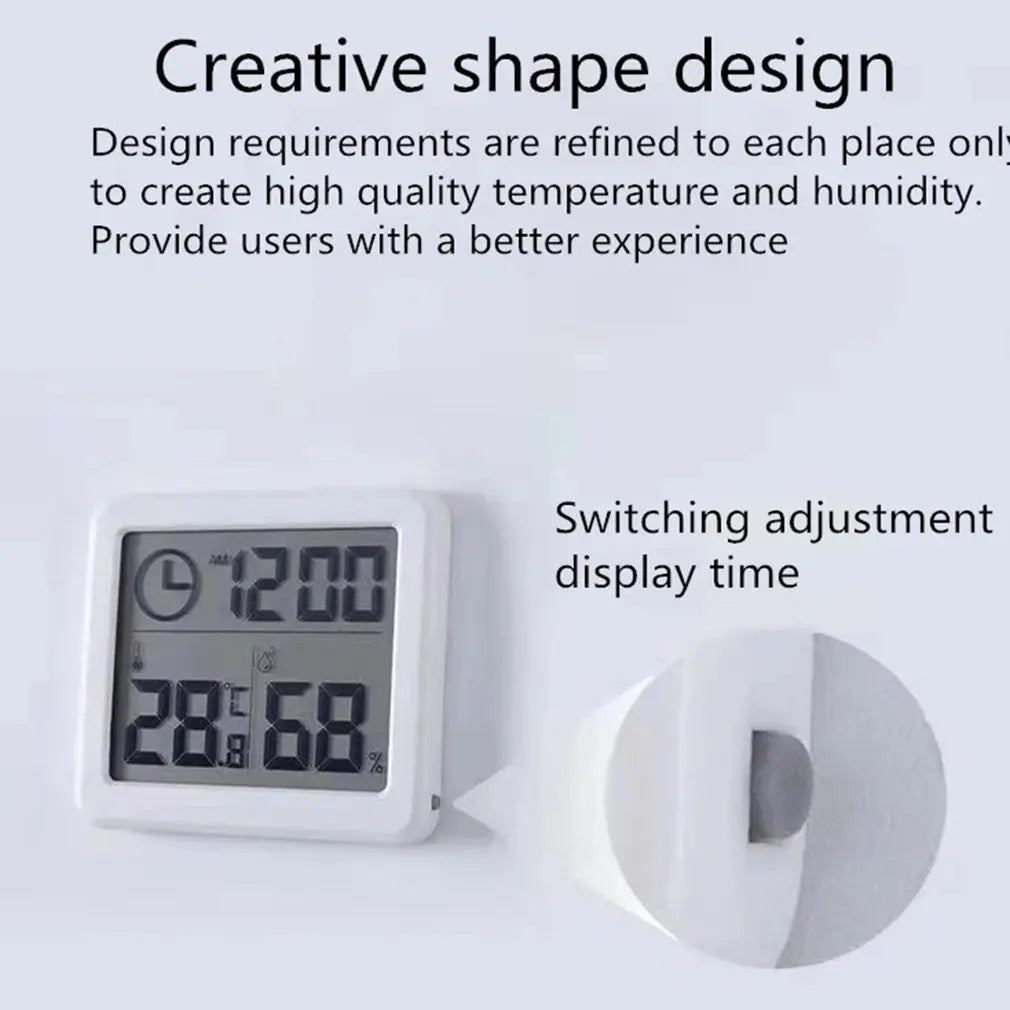 Thermohygrometer Ultra-thin Simple Smart Home Electronic Digital Thermometer Hygrometer LCD Digital Wall Clock