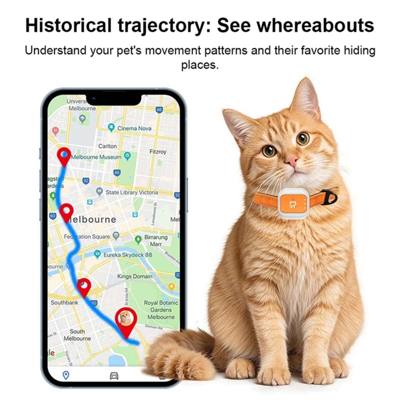 Mini Pet GPS Tracker Global 4G LTE Smart Anti Lost Device with SOS Alert and Geo Fence History Route for Cats Dogs iOS Android