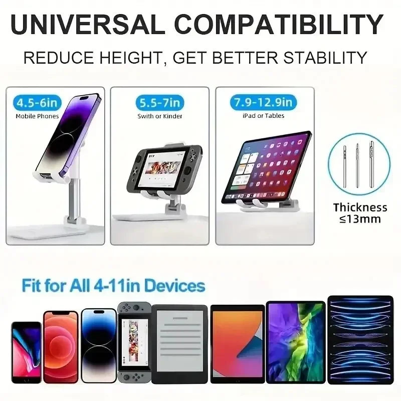 Desk Mobile Phone Holder Stand For iPhone 16 15 iPad Xiaomi Adjustable Desktop Tablet Holder Universal Table Cell Phones Stand