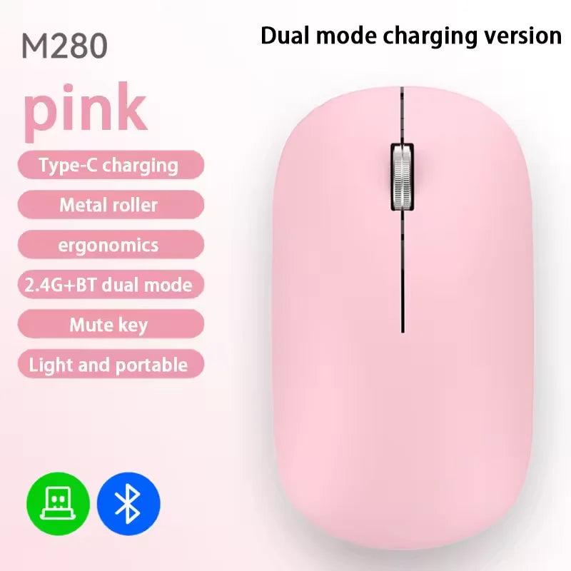 Silent Click Wireless Mouse Type-C Charging Portable Office Ergonomic Laptop Universal Lightweight Office Game No-Noise General