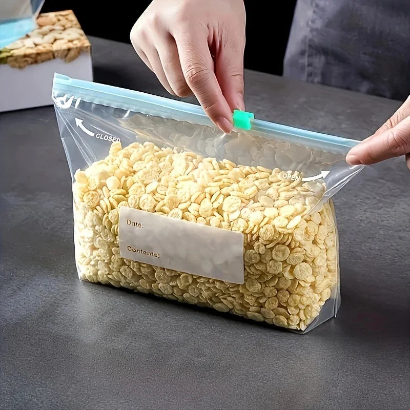 45PCS Silicone Food Storage Leakproof Reusable Stand Up Zip Shut Bags Cup Fresh Food Storage Bag Refrigerator Fresh Wrap