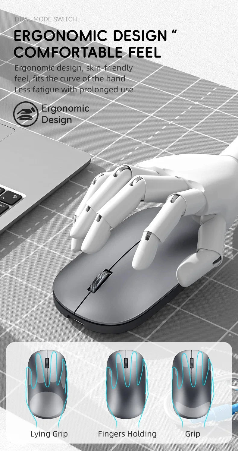 Silent Click Wireless Mouse Type-C Charging Portable Office Ergonomic Laptop Universal Lightweight Office Game No-Noise General