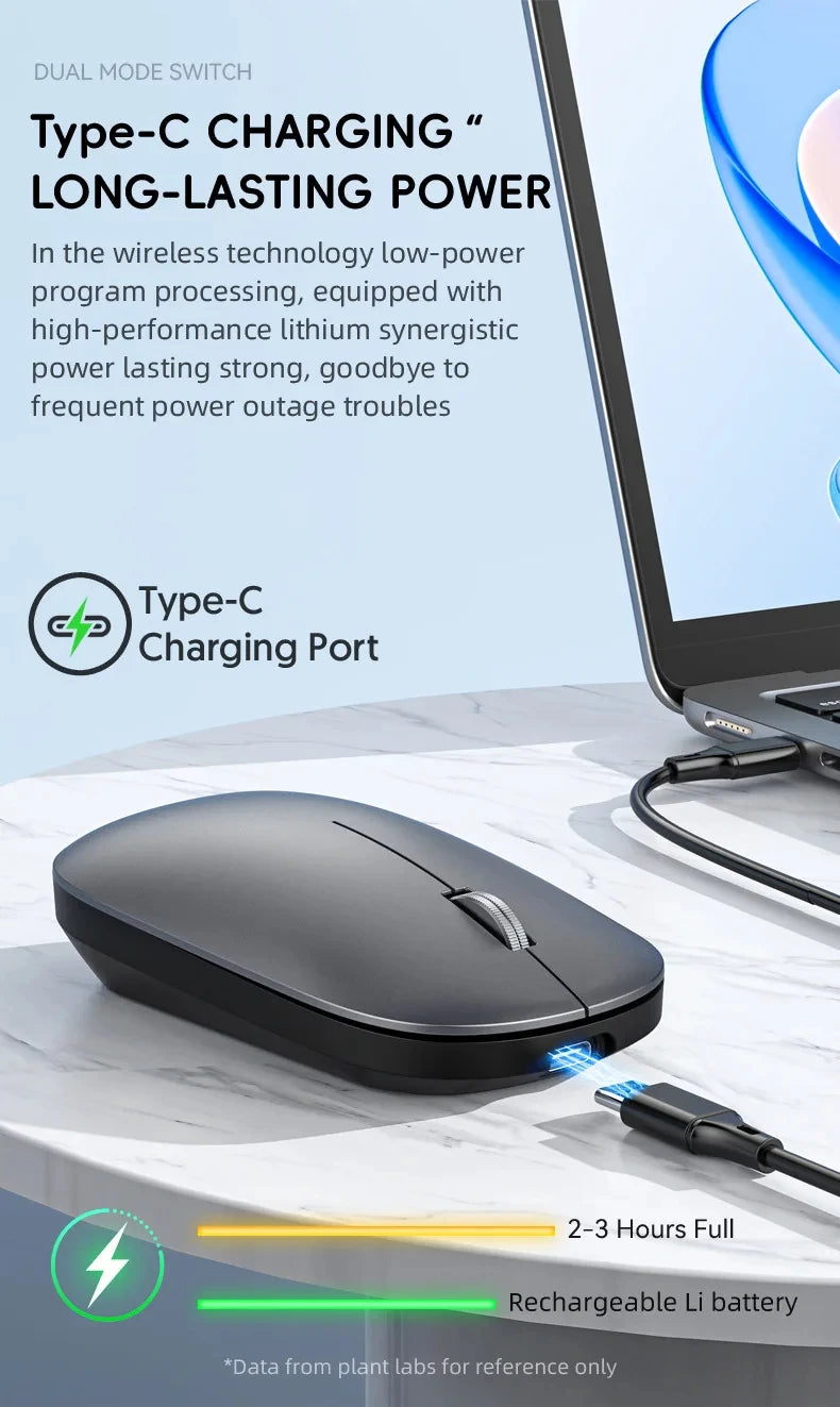 Silent Click Wireless Mouse Type-C Charging Portable Office Ergonomic Laptop Universal Lightweight Office Game No-Noise General