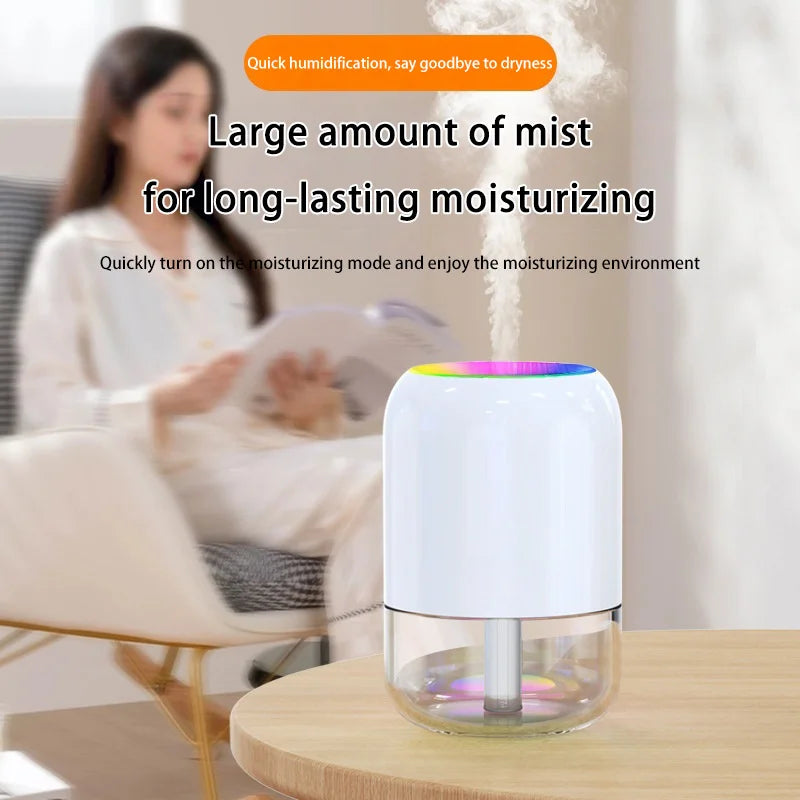 Mini Air Humidifier Household Quiet Moisturizing Bedroom Office Desktop Usb Small New Colorful Atmosphere Light Spray