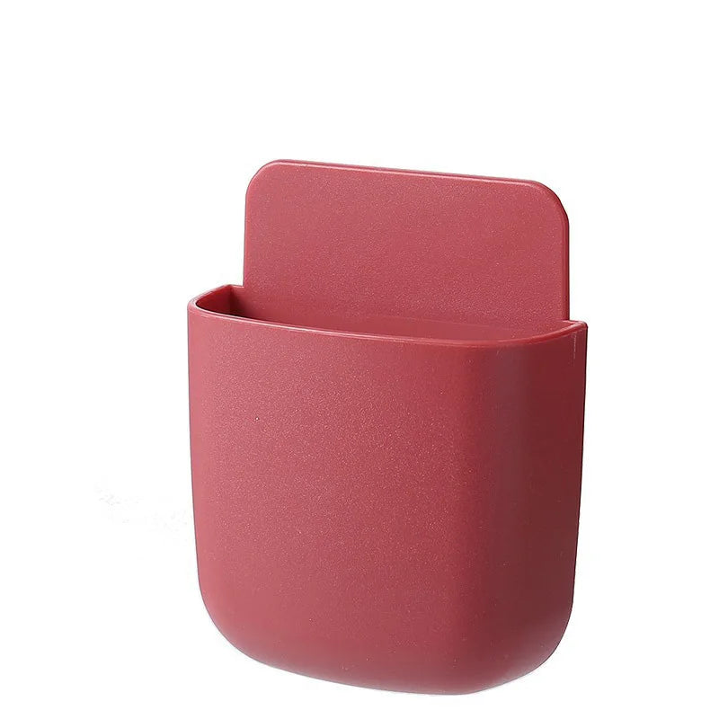 Wall Mounted Storage Box Mobile Phone Plug Holder Stand Rack Remote Control Storage Organizer Case For Air Conditioner TV