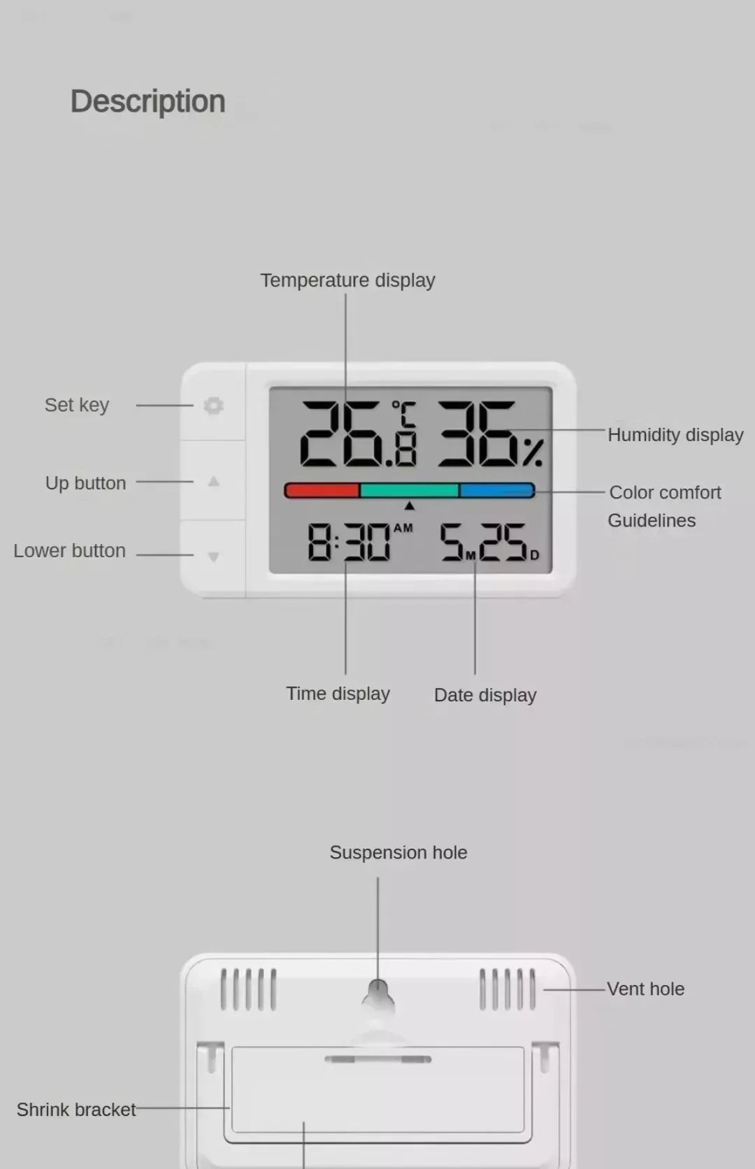 MiaoMiaoCe Intelligent Thermometer Hygrometer Meter Multi Function Clock Digital Display Weather Station Sensor for Home