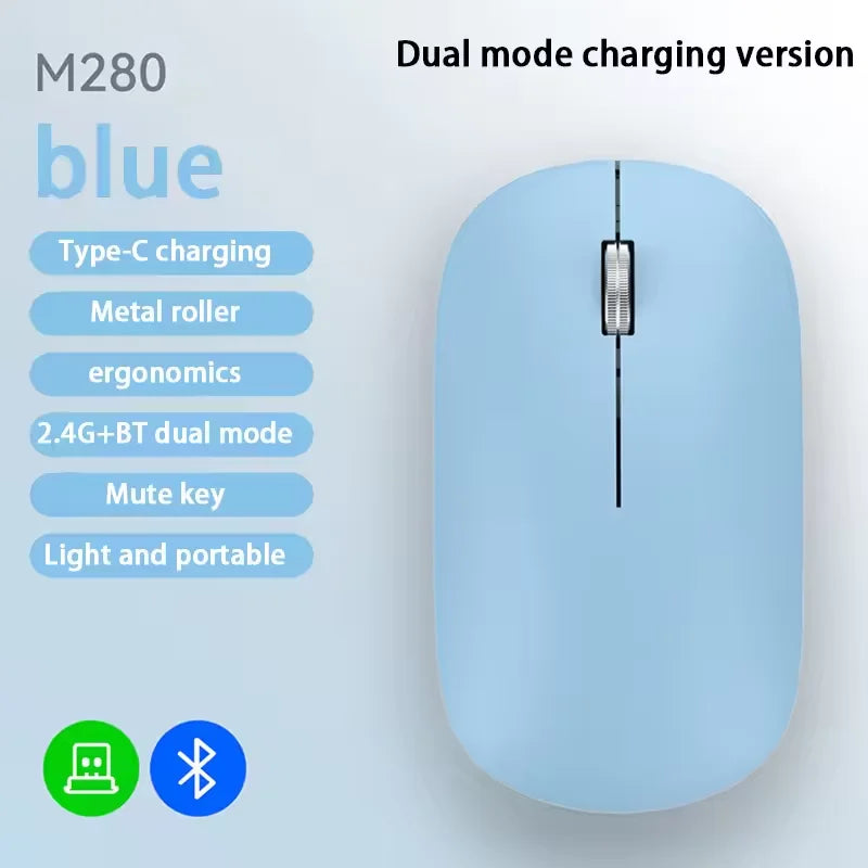 Silent Click Wireless Mouse Type-C Charging Portable Office Ergonomic Laptop Universal Lightweight Office Game No-Noise General