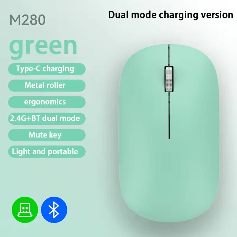 Silent Click Wireless Mouse Type-C Charging Portable Office Ergonomic Laptop Universal Lightweight Office Game No-Noise General