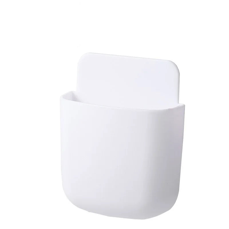 Wall Mounted Storage Box Mobile Phone Plug Holder Stand Rack Remote Control Storage Organizer Case For Air Conditioner TV