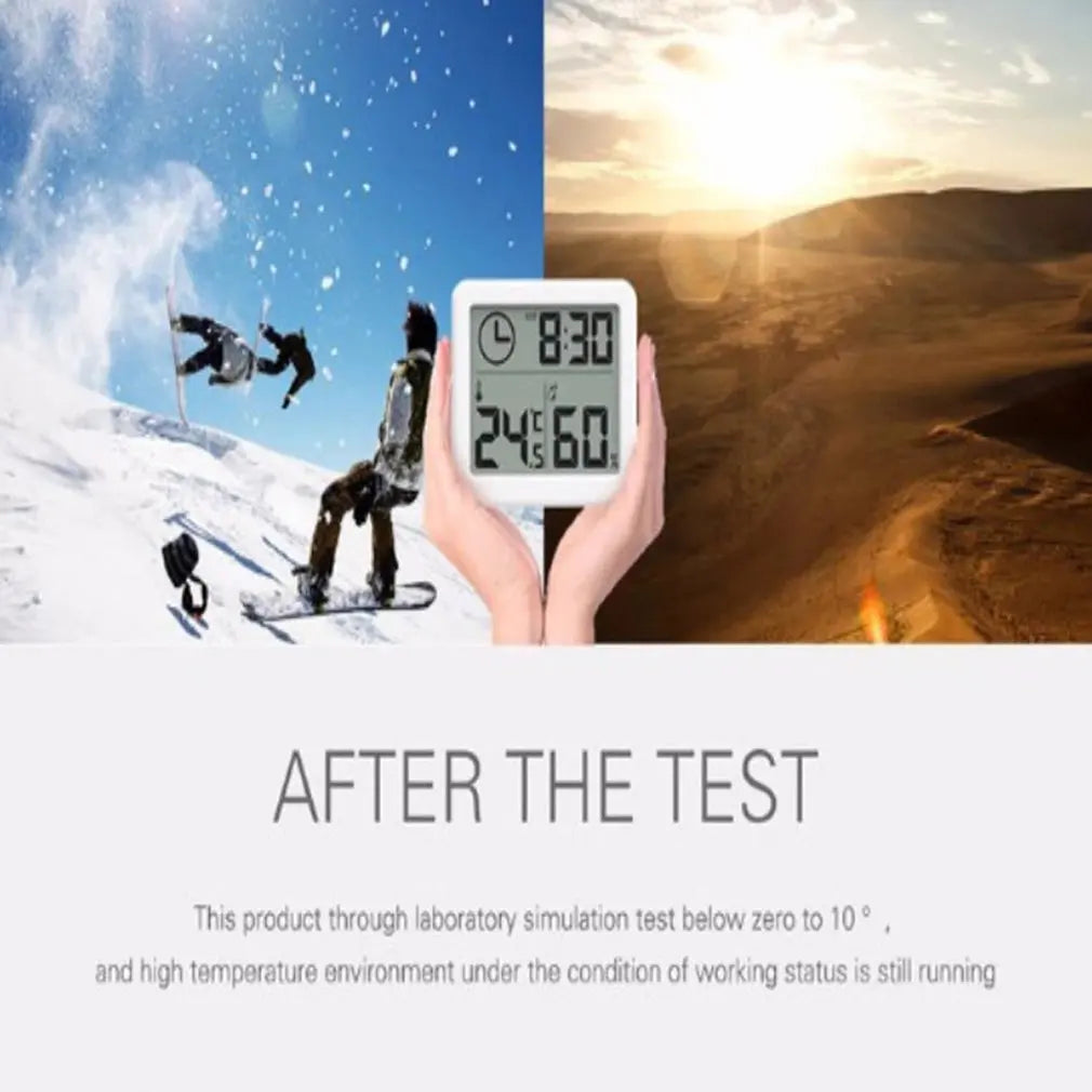 Thermohygrometer Ultra-thin Simple Smart Home Electronic Digital Thermometer Hygrometer LCD Digital Wall Clock
