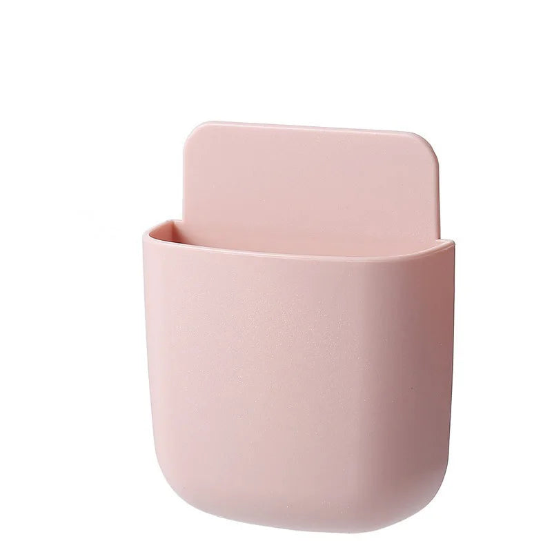 Wall Mounted Storage Box Mobile Phone Plug Holder Stand Rack Remote Control Storage Organizer Case For Air Conditioner TV