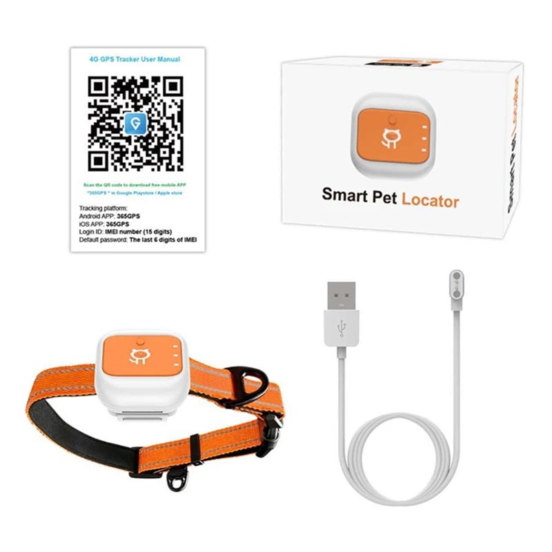 Mini Pet GPS Tracker Global 4G LTE Smart Anti Lost Device with SOS Alert and Geo Fence History Route for Cats Dogs iOS Android