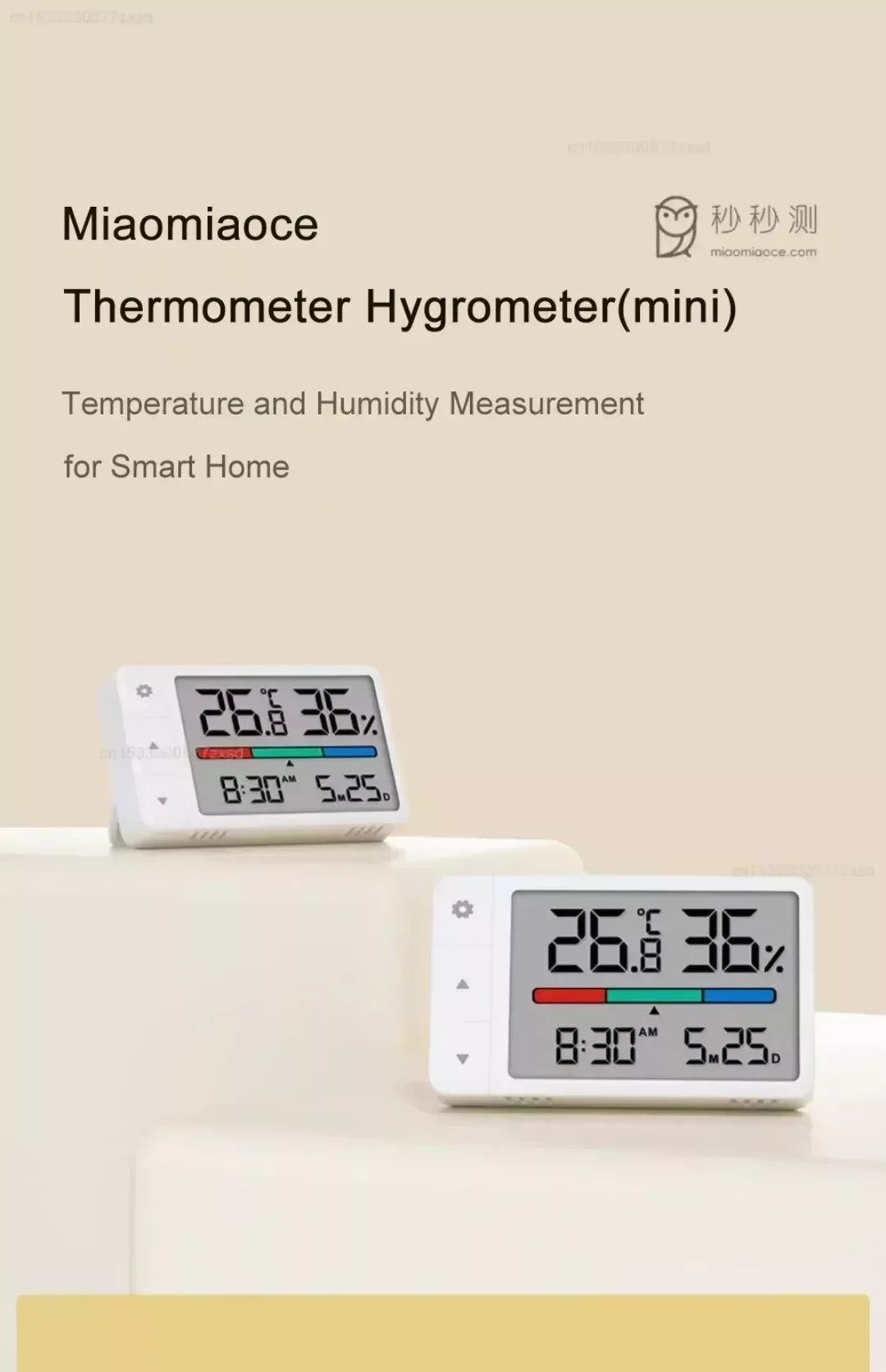 MiaoMiaoCe Intelligent Thermometer Hygrometer Meter Multi Function Clock Digital Display Weather Station Sensor for Home